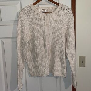 Like New Talbots Women’s White Cardigan- Size Large